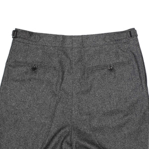 Westside side-tab high-rise wide tapered pleated trousers in grey melange wool twill (restock)