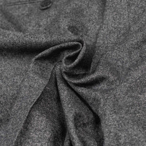 Westside side-tab high-rise wide tapered pleated trousers in grey melange wool twill (restock)