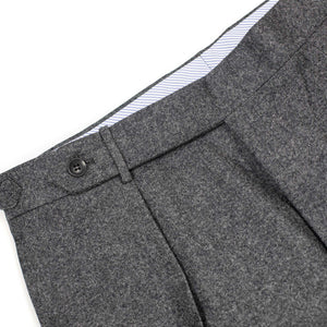 Westside side-tab high-rise wide tapered pleated trousers in grey melange wool twill (restock)