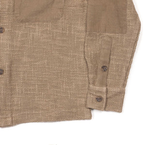 Field shirt jacket in moonrock taupe slubby cotton
