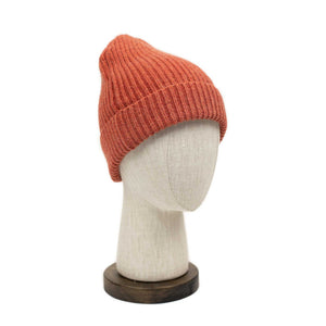 Aasmara wool beanie hat in orange wool mix