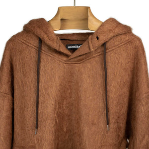 Shaggy hoodie in caramel brown