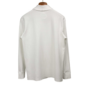 Rollneck t-shirt in white ribbed cotton jersey