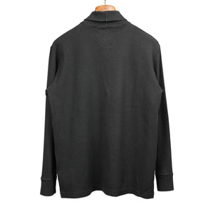 Rollneck t-shirt in black ribbed cotton jersey