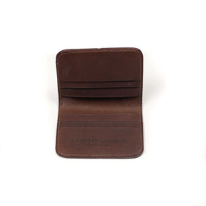 Double card holder in natural hair-on calf leather