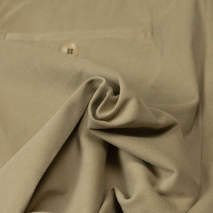 Pleated easy pants in beige cotton twill (restock)