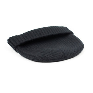 Ribbed hat in Black 4-ply Geelong wool