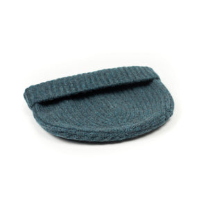 Ribbed hat in Lugano blue 4-ply Geelong wool