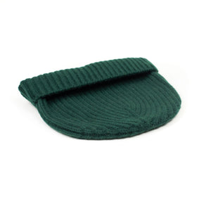 Ribbed hat in Tartan Green 4-ply Geelong wool