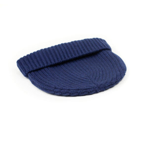 Ribbed hat in Inchiostro blue 4-ply pure cashmere