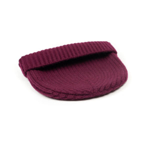Ribbed hat in Damson burgundy 4-ply Geelong wool