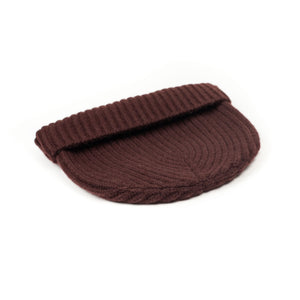 Ribbed hat in Bakelite rust 4-ply pure cashmere