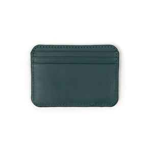 Humphrey double-sided card case in green leather
