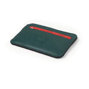 Humphrey double-sided card case in green leather