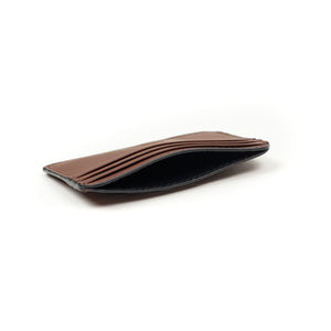 Humphrey double-sided card case in brown leather