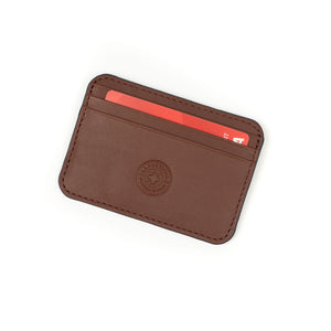 Humphrey double-sided card case in brown leather