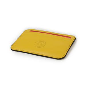 Humphrey double-sided card case in yellow leather