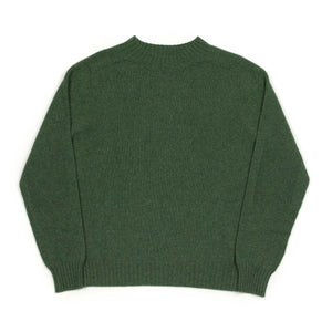 Mockneck sweater in moss green 4-ply cashmere