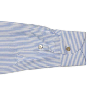 Buttoned collar shirt in blue candy stripe oxford cotton (restock)
