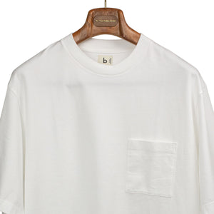 Soft cotton crewneck pocket tee in off-white (restock)