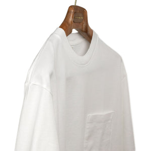 Soft cotton crewneck pocket tee in off-white (restock)