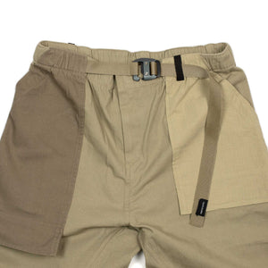 Field pant in sandstone beige cotton paneled twill and ripstop