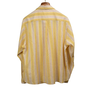 Lovers shirt in mango and red yarn dyed cotton stripe