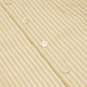 Come Up To The Camp shirt in dijon yellow and white striped cotton voile