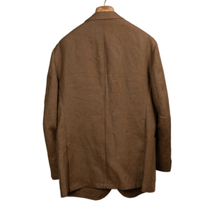 x Sartoria Carrara: ultra-light unlined jacket in Drapers tobacco brown linen (separates)