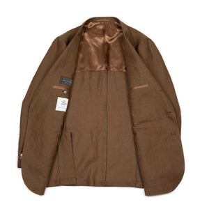 x Sartoria Carrara: ultra-light unlined jacket in Drapers tobacco brown linen (separates)