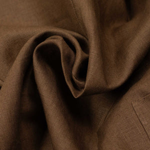 x Sartoria Carrara: ultra-light unlined jacket in Drapers tobacco brown linen (separates)