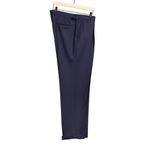 x Sartoria Carrara: pleated trousers  in navy Ascot 4-ply wool (separates)