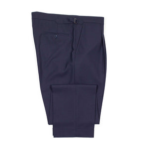 x Sartoria Carrara: pleated trousers  in navy Ascot 4-ply wool (separates)