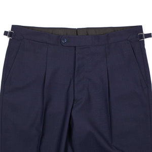 x Sartoria Carrara: pleated trousers  in navy Ascot 4-ply wool (separates)