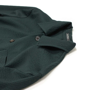 x Sartoria Carrara: chore jacket in dark green wool "seersucker"