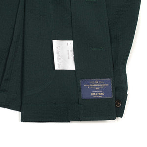 x Sartoria Carrara: chore jacket in dark green wool "seersucker"