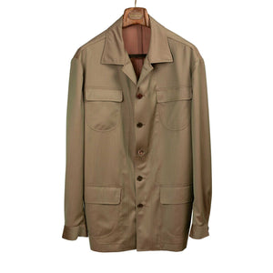 x Sartoria Carrara: belted field jacket in classic tan wool Solaro