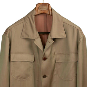 x Sartoria Carrara: belted field jacket in classic tan wool Solaro