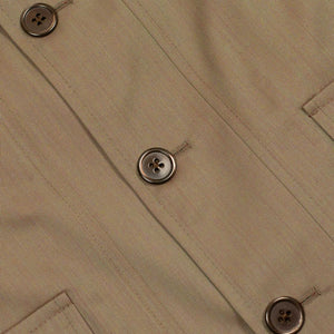 x Sartoria Carrara: belted field jacket in classic tan wool Solaro