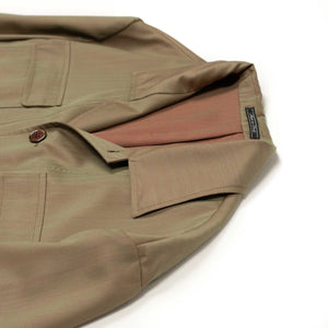 x Sartoria Carrara: belted field jacket in classic tan wool Solaro