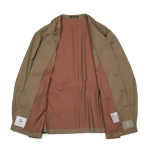 x Sartoria Carrara: belted field jacket in classic tan wool Solaro