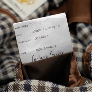 x Sartoria Carrara: unlined sport coat in Marling & Evans wool silk linen guncheck