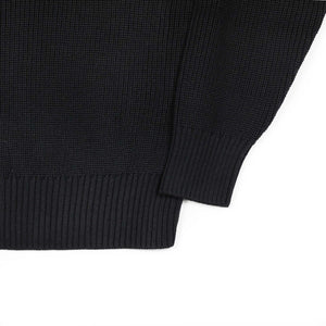 Crewneck sweater in black pima cotton (restock)