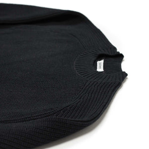 Crewneck sweater in black pima cotton (restock)