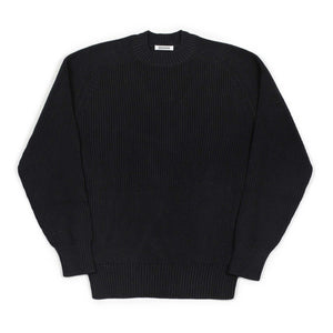 Crewneck sweater in black pima cotton (restock)