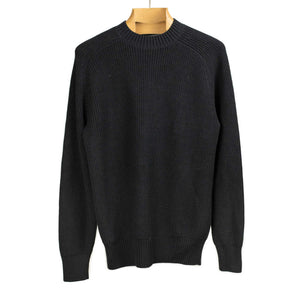 Crewneck sweater in black pima cotton (restock)