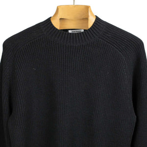 Crewneck sweater in black pima cotton (restock)