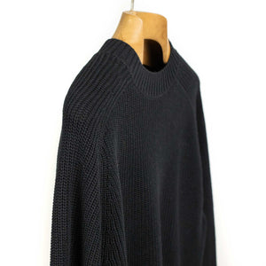 Crewneck sweater in black pima cotton (restock)