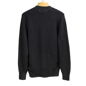 Crewneck sweater in black pima cotton (restock)