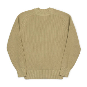 Crewneck sweater in beige pima cotton